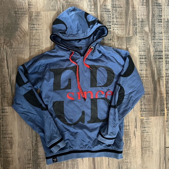 Blue Hoodie with Red Accents - Picture 1 of 2
